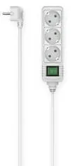 HAMA Power Strip, 3-Way, Switch, 3 m, white
