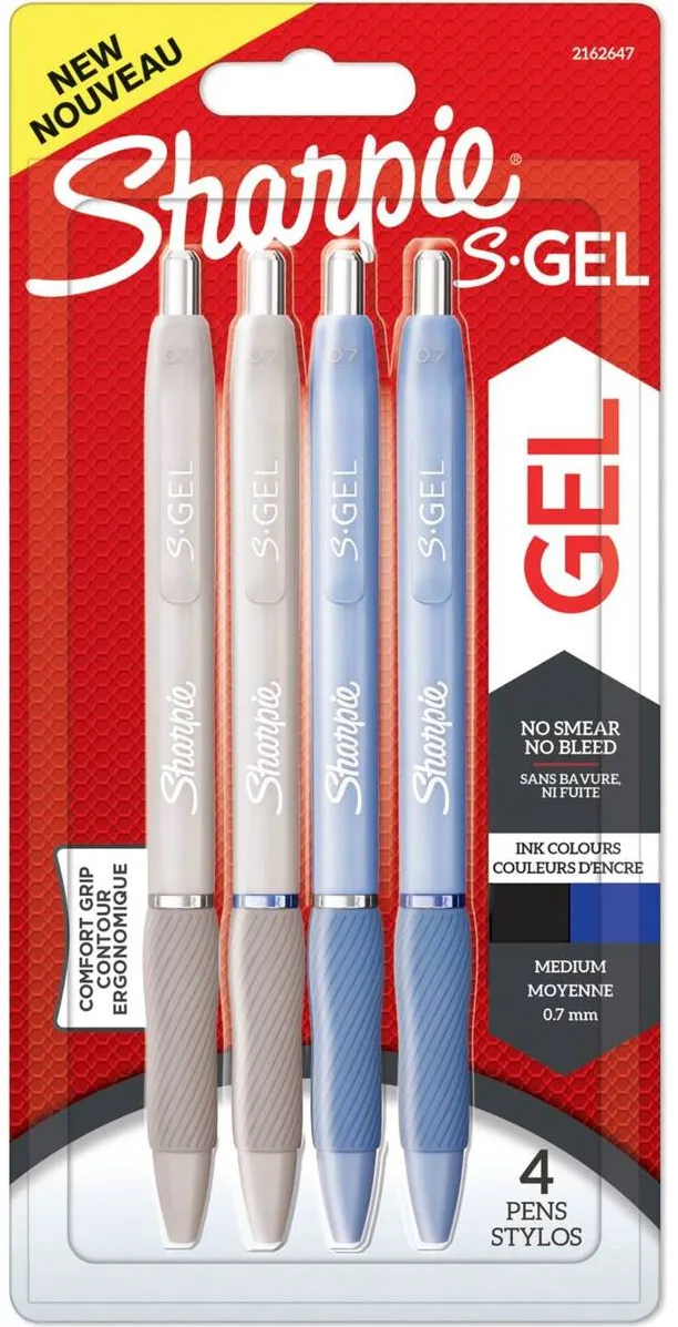 Sharpie 2x2S-Gel Frost Blue + Pearl White 0,7 mm blue + black