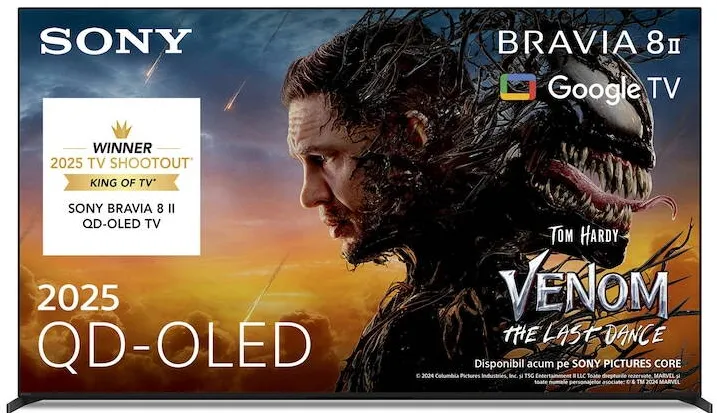 Televizor Sony BRAVIA 8M2 OLED 55XR8M2, 139 cm, Smart Google TV, 4K Ultra HD, 100 Hz, Clasa F (Model 2025)
