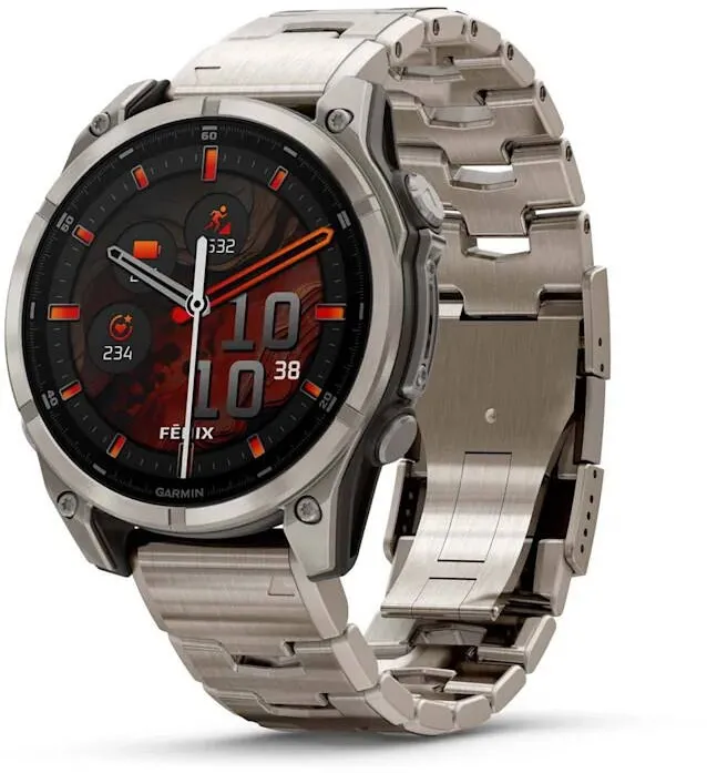 Smartwatch Garmin Fenix 8 3.56 cm (1.4") AMOLED 47 mm Digital 454 x 454 pixels Touchscreen Titanium Wi-Fi GPS (satellite)