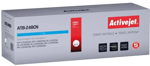 Toner imprimanta ACTIVEJET ATB-248CN Toner (Replacement for Brother TN248C; Supreme; 1000 pages; cyan)