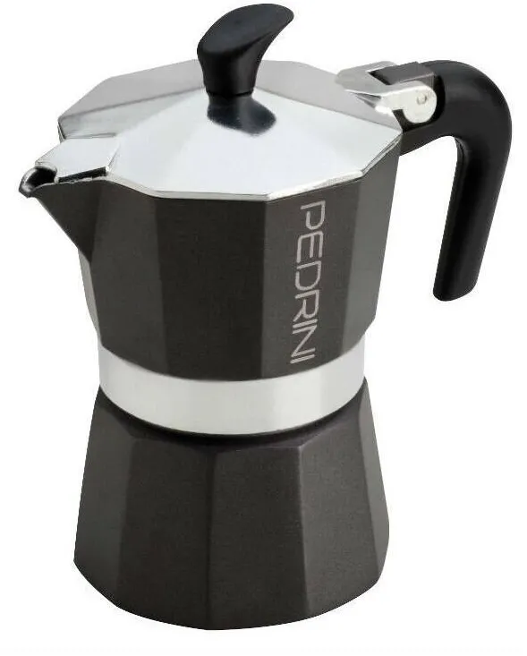 PEDRINI Ibric espresso 6 cesti, Pedrini, aluminiu, rezistent la temperaturi de pana la 260°C, design exclusivist