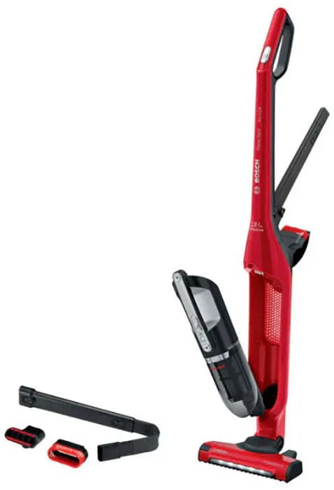 Aspirator BOSCH vertical 2 in 1 Flexxo Gen 2 BBH3ZOO28 25,2V, Sistem Robust Air, Perie ALLFloor cu led, Rosu, 0.4L