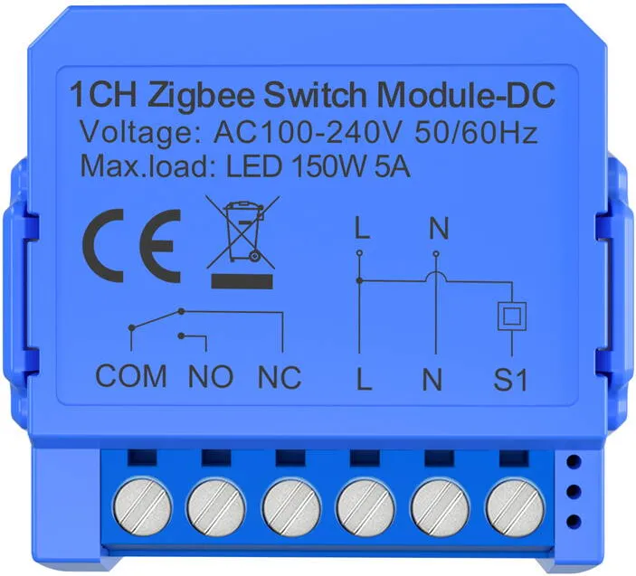 Avatto Modul de comutare ZigBee cu 1 canal cu contact fara tensiune ZWSM16-DC32V-1