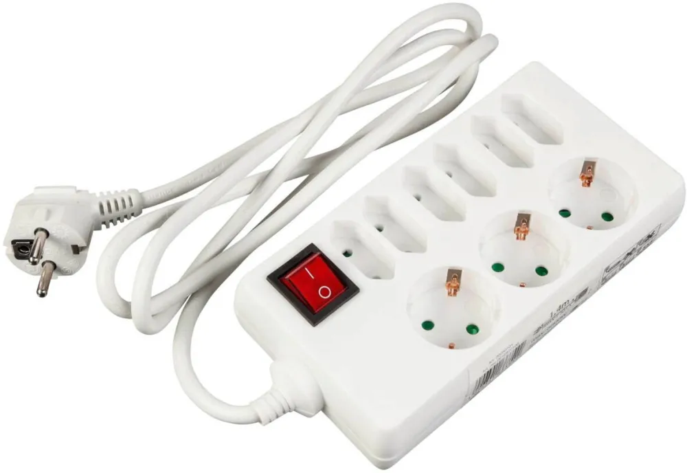 REV Priza / Prelungitor Socket line 9-fold 1,4 m w. switch white