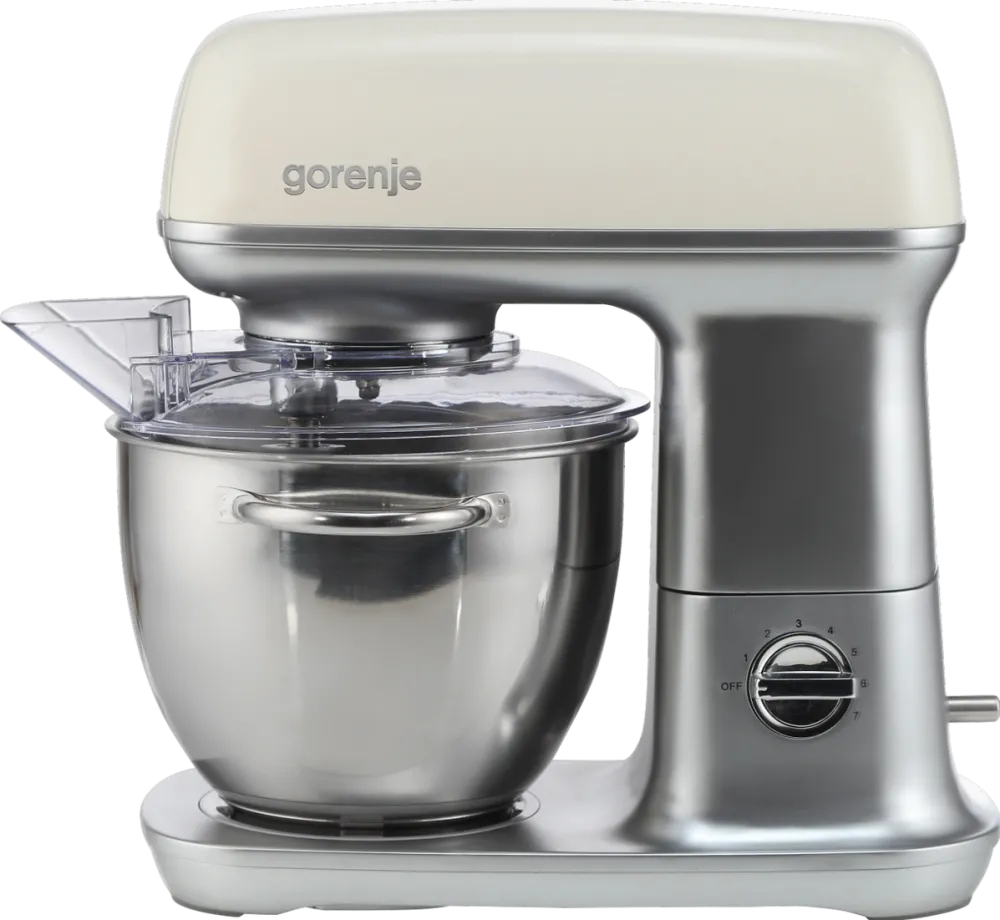 GORENJE Robot de bucatarie, MMC1000RL, cu design retro, 1000W, 7 viteze, Alb/Argintiu