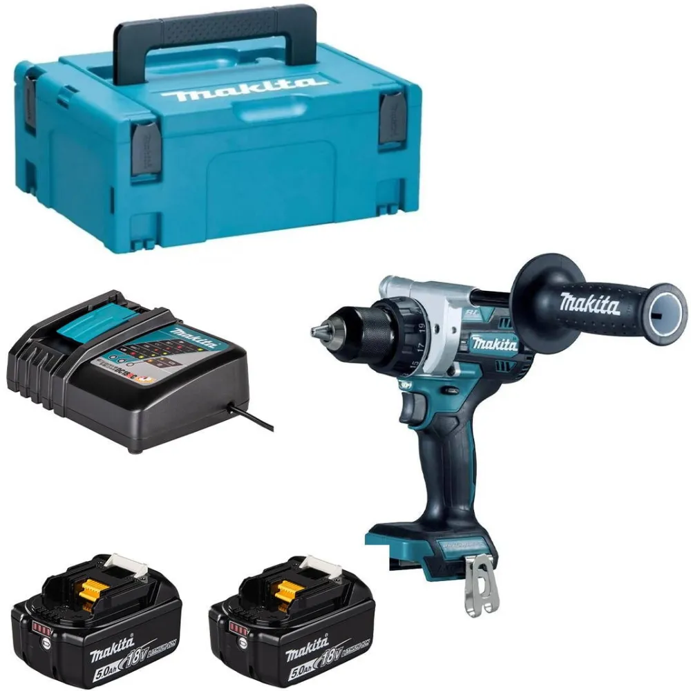 Makita Aparat de gaurit si insurubat Makita DDF492 18V, 2x5Ah, 141Nm, tehnologie XPT, cutie MakPac