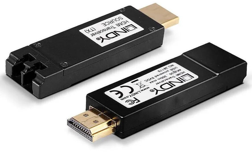 Adaptor Lindy HDMI Extend Transceiver 4K LWL 300m Duplex LC Multi 50