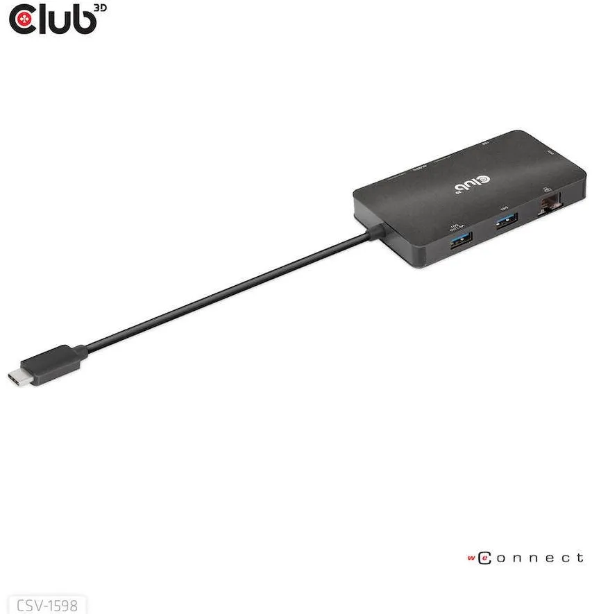 Docking Station CLUB 3D USB-7-in1-HUB USB-C > 2xDP/2xUSB/2xUSB-C/RJ45 100W