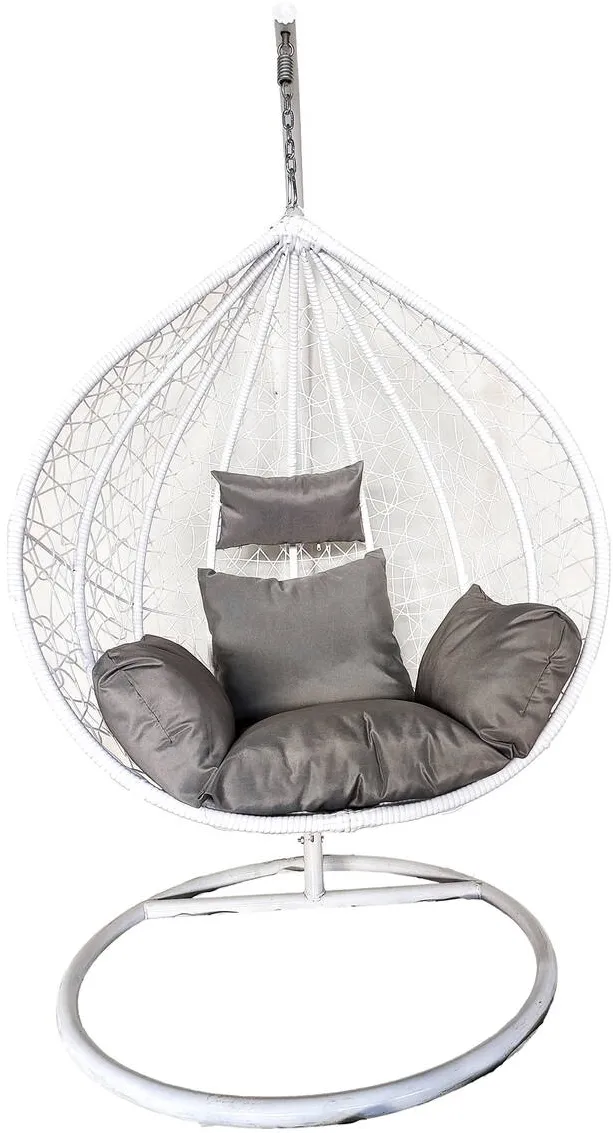HEINNER Balansoar suspendat Merida Heinner, 115x68x108/195 cm, otel/rattan sintetic, alb/gri