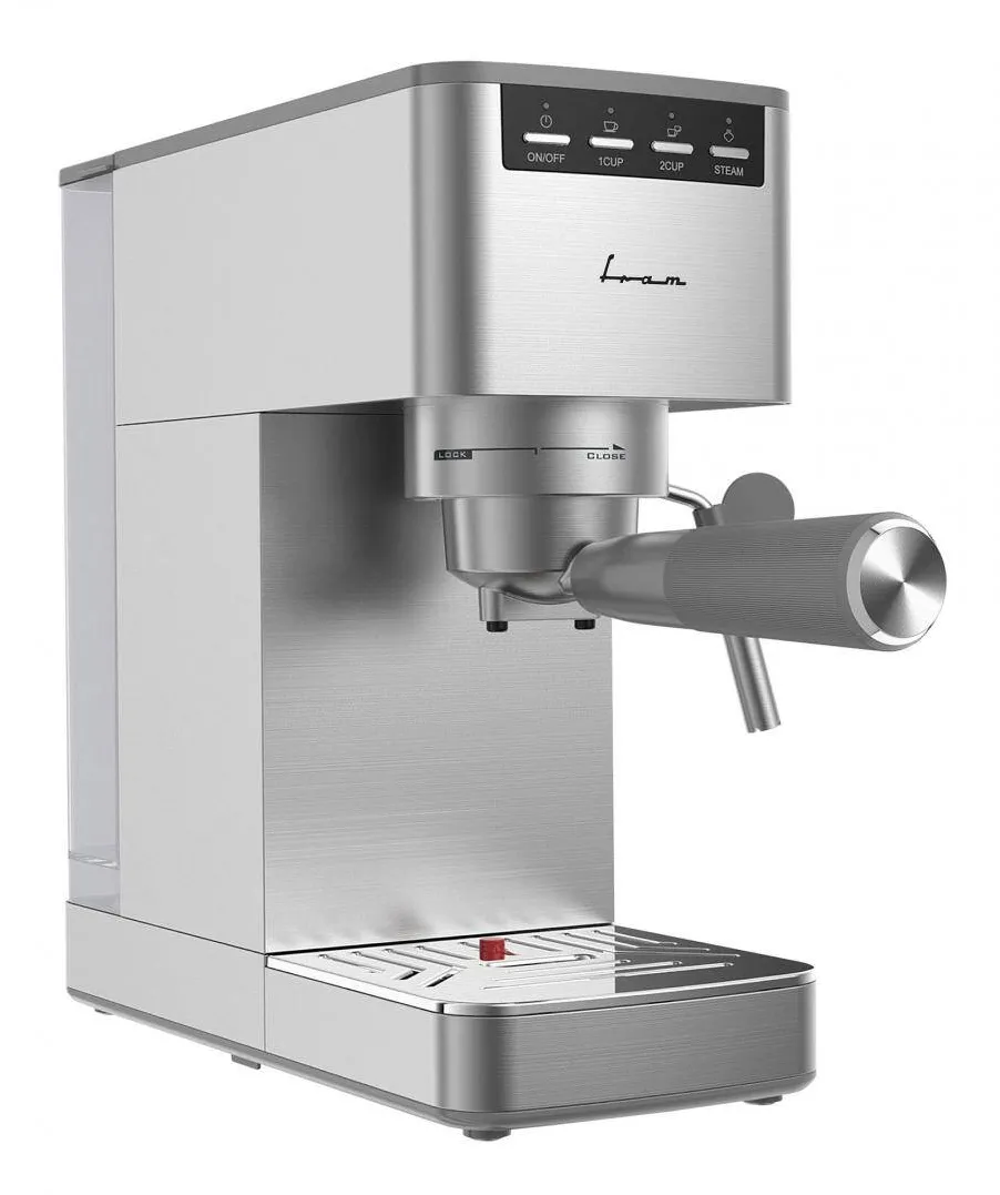 Espressor FRAM de cafea manual FEM-D15SS, 1350W, 15bar, 1.2L, Argintiu