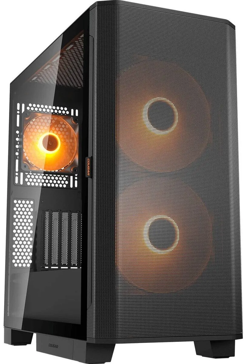 Carcasa PC Cougar Carcasa computer COUGAR Airface FLO RGB, Negru, Middle Tower