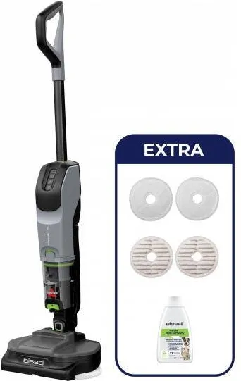 Aspirator BISSELL Aspirator vertical cu mop Bissell Spinwave VAC Pet Pro 3898N, Autonomie 60 minute, Rezervor apa 0.74 l, Rezervor apa uzata 0.4 l Negru