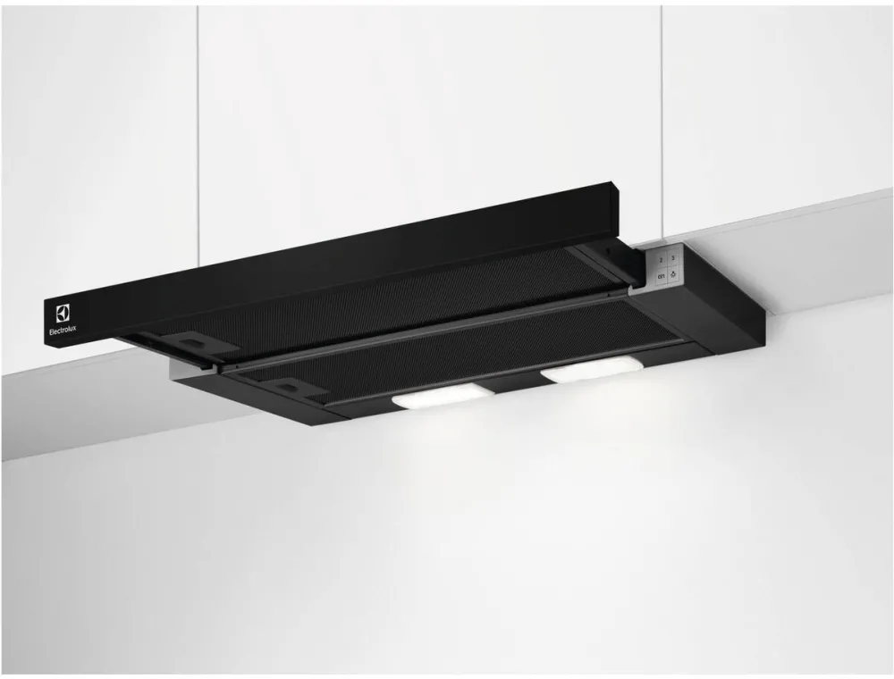 ELECTROLUX Hota telescopica incorporabila Electrolux LFP336K, Putere de absorbtie 410 mc/h, 3 viteze, 60 cm, negru