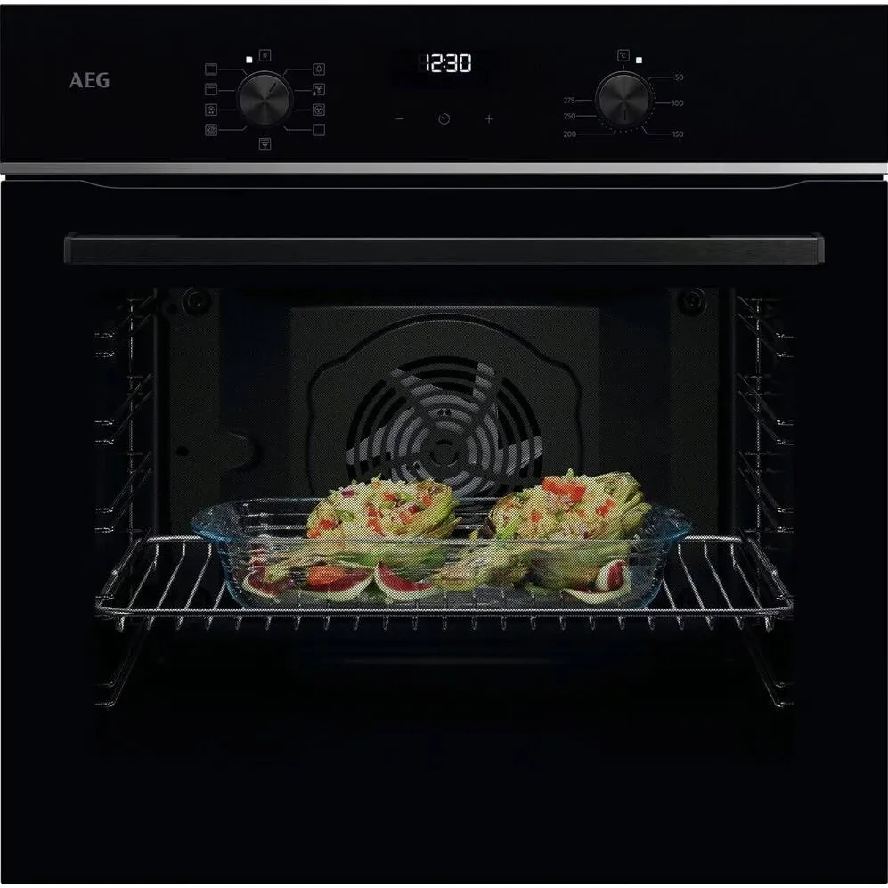 AEG Cuptor incorporabil AEG TU5AB21FSB, Electric, Grill, Ghidaj telescopic pe 1 nivel, volum net 72 L, Clasa A+, Sticla neagra