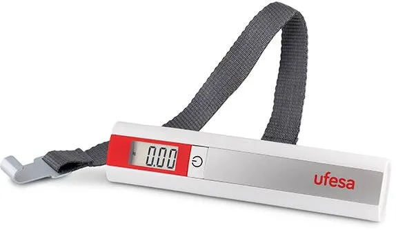 Ufesa Cantar de bagaje Ufesa BV0505, 50 kg, Ecran LCD, Oprire automata, Alb / Rosu