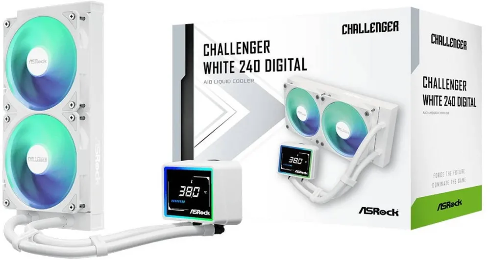 Cooler ASRock Challenger White 240 Digital, 2x12cm, 3100rpm, RGB