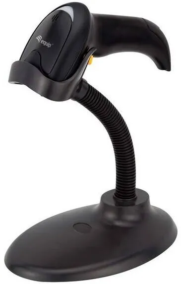 Scanner cod de bare EQUIP laser 1D, cu suport, negru
