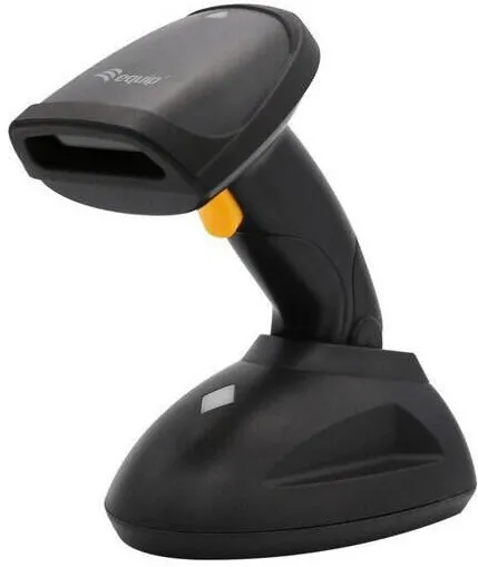 Scanner cod de bare EQUIP wireless 2D cu suport, negru, lungime mare