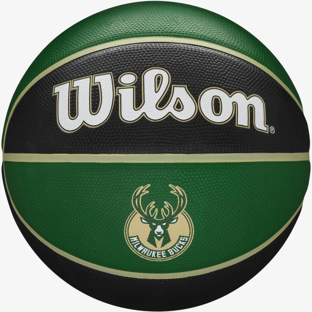 WILSON Minge baschet Wilson NBA Milwaukee Bucks, marime 7, negru/verde