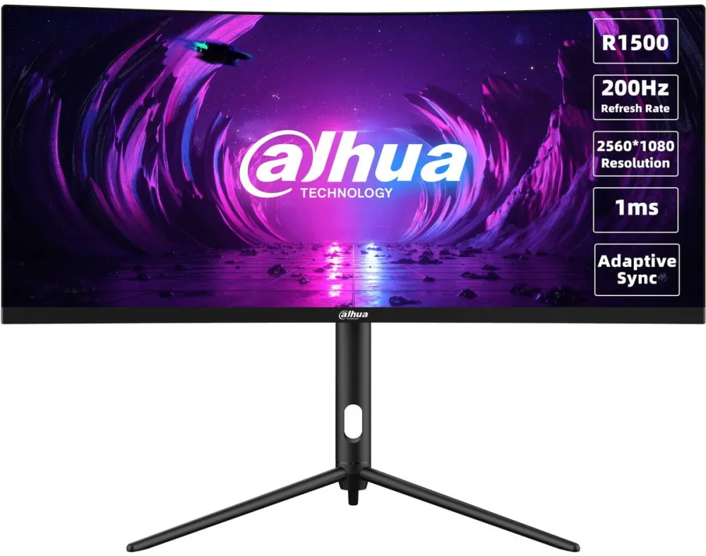 Monitor DAHUA Monitor Curbat Gaming Dahua LM30-E330CA 30", 200 Hz, 2560x1080, VA, 21:9, 250 cd/m², 3000:1, 1ms, HDMI × 2, DP × 2, Audio x 1
