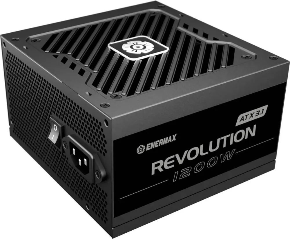 Sursa PC Enermax Sursa, Enermax Revolution ATX 3.1 1200W, 12V-2x6, 80Plus Gold, full-modulara, Semi-Fanless, ERS1200EWT-V2, Negru
