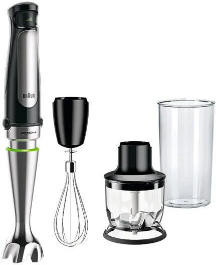 BRAUN Mixer vertical MQ7025X, 1000 W, viteza variabila Easy SmartSpeed, Tocator 350 ml, Tel, Pahar gradat 600 ml, Negru