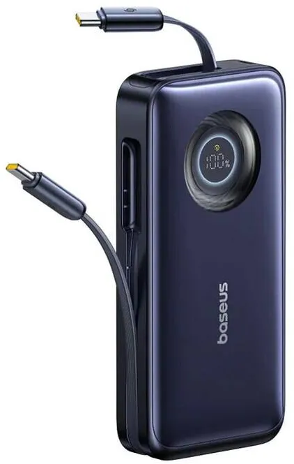 Baseus Acumulator extern Baseus EnerCore CR11 E0027J00, 2 Cabluri retractabile USB Type-C, 20000mAh, 100W Negru