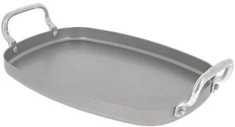 De Buyer Tigaie otel de Buyer, MINERAL B, 38x26cm, cu manere din aluminiu, ideala pentru gratar