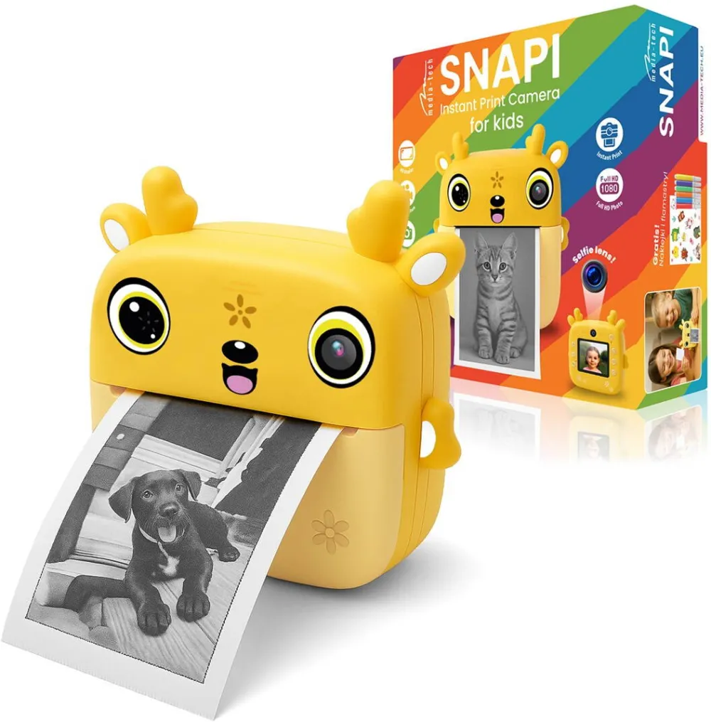 Aparat foto digital pentru copii Media-Tech SNAPI MT4108 cu imprimanta termica roz