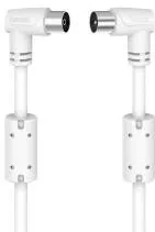 HAMA Antenna Cable, Coax Plug - Coax Socket, 90°, 5.0 m, 90 dB