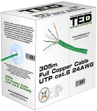 Ted Electric CABLU UTP CAT 6 CUPRU 0.5MM 305M TED ELECTRIC