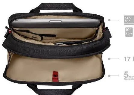 Wenger Wenger, Cosmic Brief, 14” - 16'' Laptop Briefcase with Tablet Pocket, Black