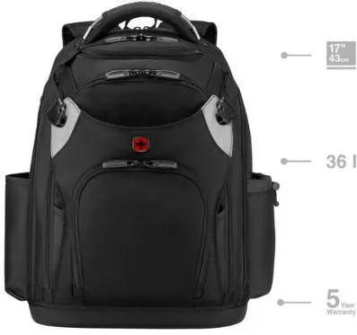 Wenger Tool Backpack Pro, 17" Laptop Backpack, Black