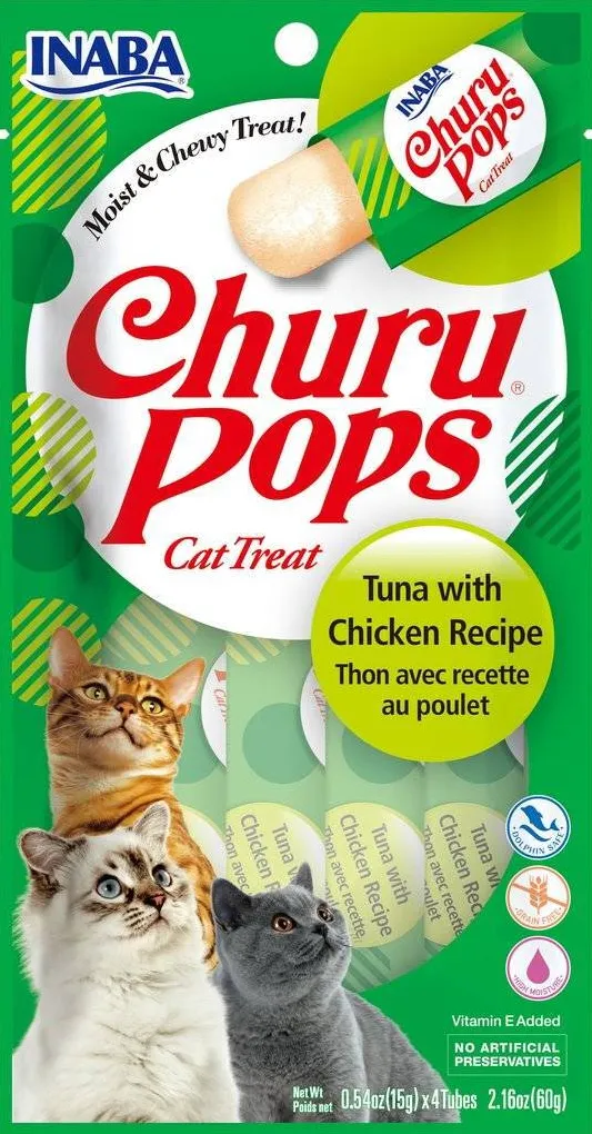 INABA INABA Churu Pops Ton cu pui - delicii pentru pisici - 4x15 g