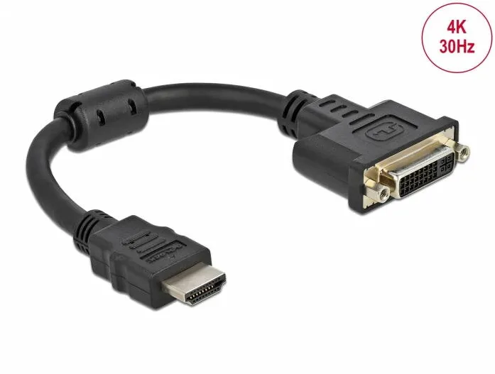 Adaptor DELOCK HDMI tata la DVI 24+5 mama 4K 30 Hz, 20 cm