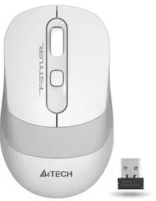 Mouse A4Tech MOUSE A4tech, gaming, wireless, 2.4GHz, optic, 2000 dpi, butoane/scroll 4/1, buton selectare viteza,  alb/ gri