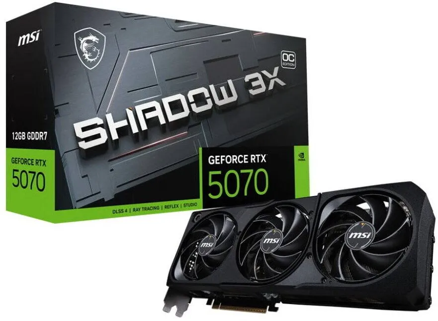 Placa Video MSI GeForce RTX 5070 12G SHADOW 3X OC