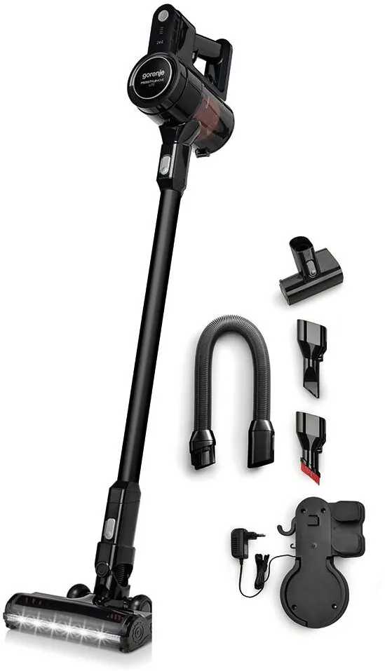 Aspirator GORENJE ASPIRATOR VERTICAL GORENJE SVC216FMLBKII, 0.5L, 21.6V, AUTONOMIE MAX 45 MIN, ILUMINARE LED, NEGRU