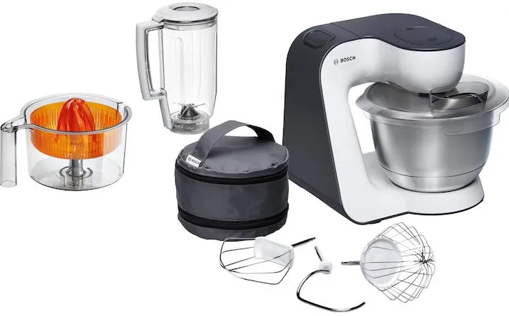 BOSCH Robot de bucatarie Bosch MUM50123, 800W, 3.9L, Capacitate blender: 1,5L, 4 setari de viteza, Alb/Negru