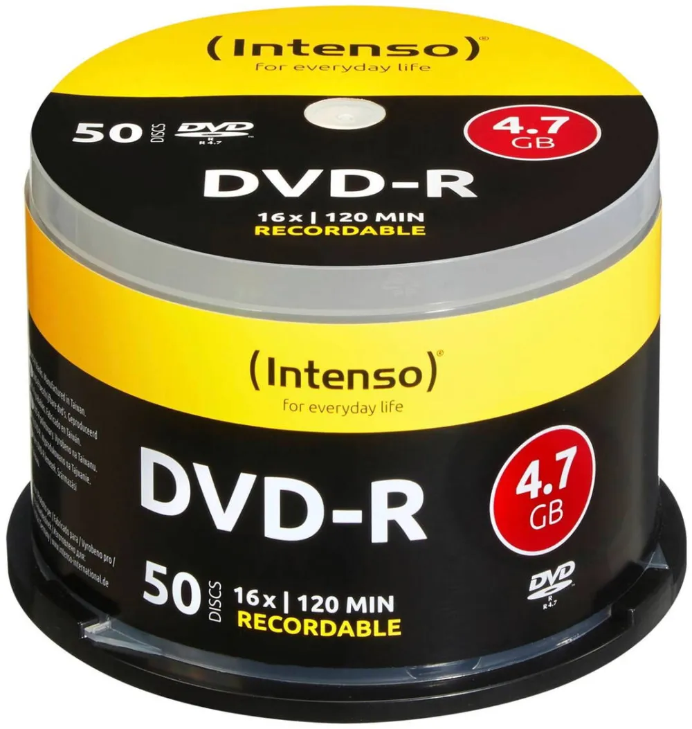 Intenso Mediu de Stocare 1x50 DVD-R 4,7GB 16x Speed, Cakebox