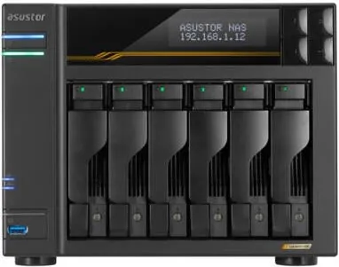 Network Attached Storage Asustor Asustor LOCKERSTOR 6 Gen3 (AS6806T) NAS Desktop AMD Ryzen V3C14 16 GB DDR5 ADM Black