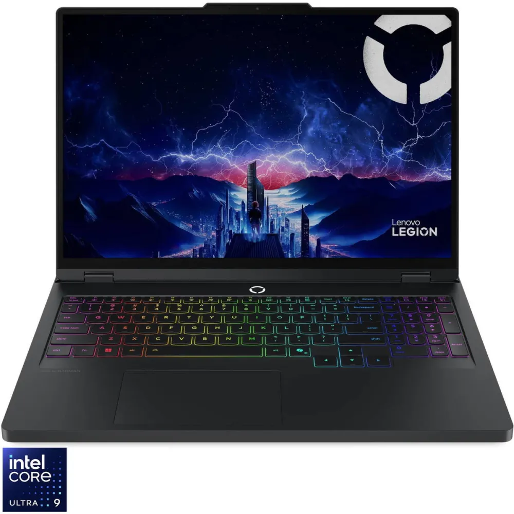 Laptop Lenovo Laptop Gaming Lenovo Legion Pro 5 16IAX10 cu procesor Intel® Core Ultra 9 275HX pana la 5.4GHz, 16" WQXGA, OLED, 165Hz, 32GB, 1TB SSD, NVIDIA® GeForce RTX™ 5070 8GB GDDR7, NO OS, Eclipse Black, 3y on-site Premium Care
