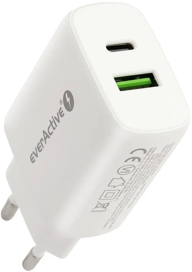 Incarcator   everActive USB/USB-C QC3.0 25W WHITE