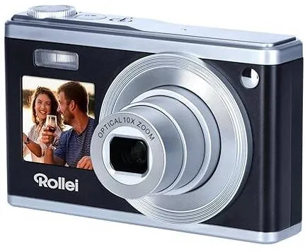 Aparat foto compact ROLLEI 20 MP, zoom optic 10x, ecran rabatabil, negru