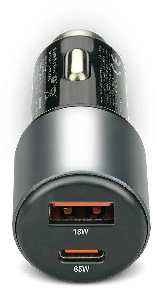 everActive Incarcator auto everActive CC-60Q USB QC3.0 si USB-C PD 83W, negru