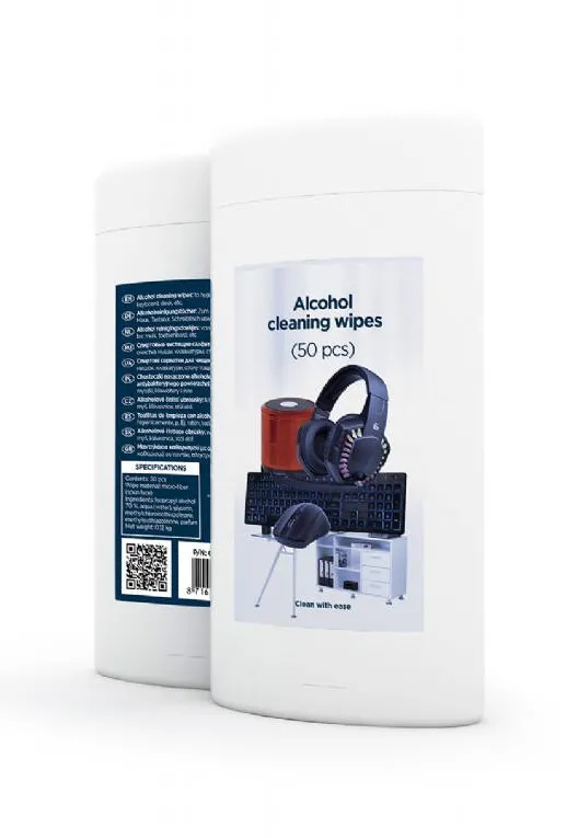 Solutie de curatare Gembird CK-AWW50-01 Alcohol cleaning wipes (50 pcs), micro-fiber