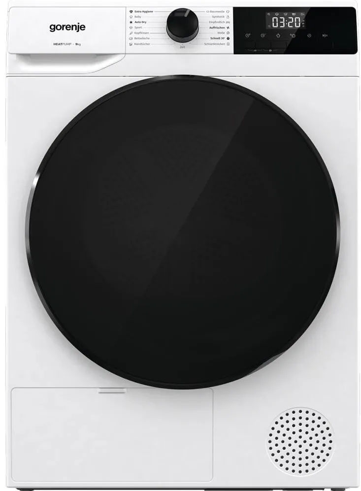 GORENJE Uscator de rufe DHNA92, pompa de caldura, 9 kg, 15 programe, clasa D, Alb