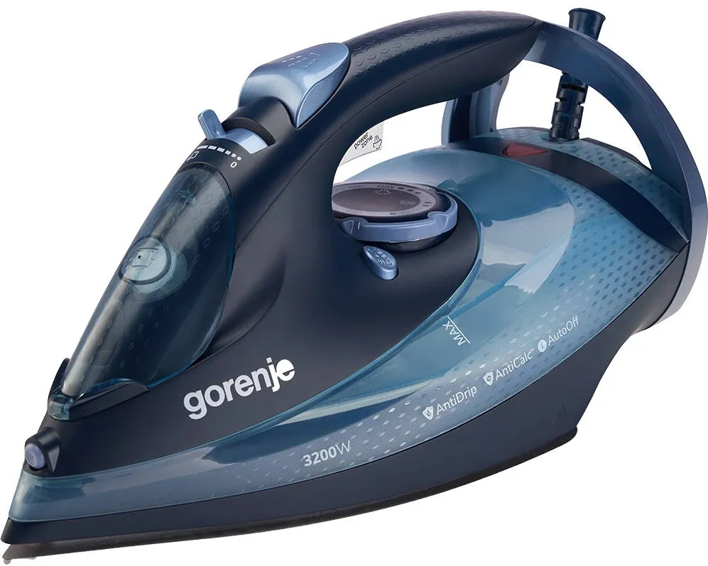 GORENJE Fier de calcat GORENJE SIH3200DB, 3200W, 250G/MIN, 420ML, TALPA CERAMICA, ALBASTRU INCHIS