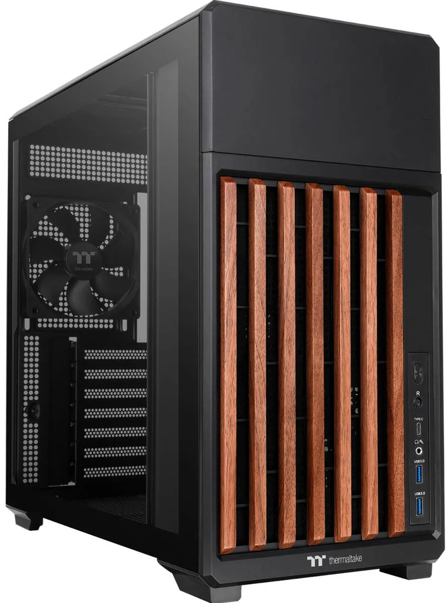 Carcasa PC Thermaltake TR300 WS (black/wood, tempered glass)